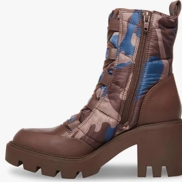 Steve Madden Quilted Brown and Blue Ankle Boots🤠 - Picture 2 of 3